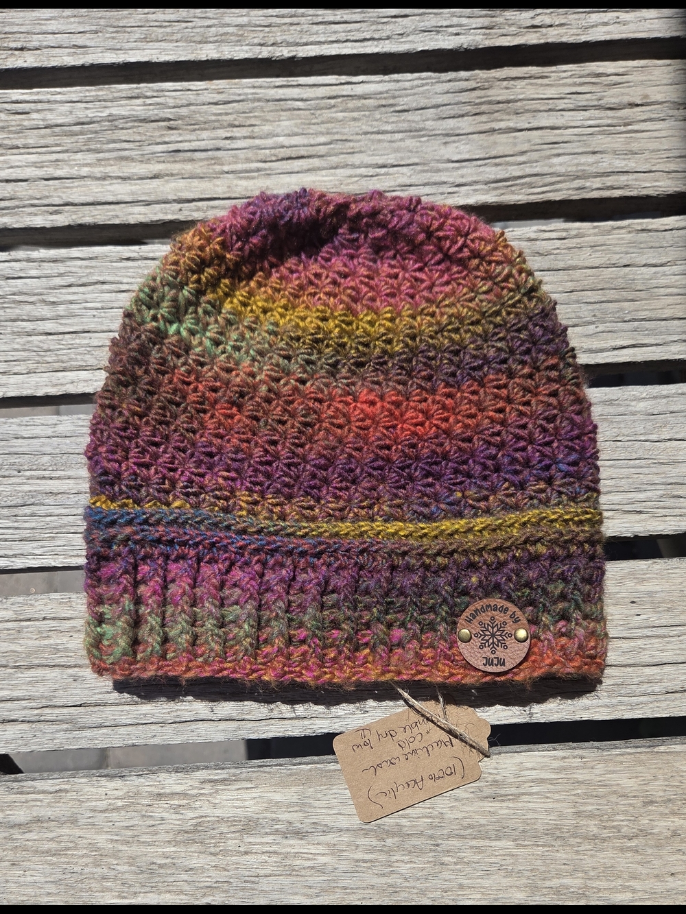 Artisan Handmade Crochet "Witches Brew" Multicolor Beanie Hat